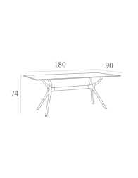 AIR HPL Table Top 180x90cm | White