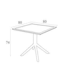 SKY Table 80x80cm | White