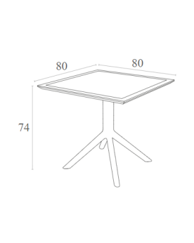 SKY Table 80x80cm | Taupe