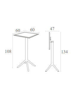 SKY Bar Table 60x60cm | Taupe