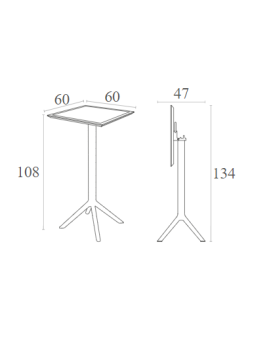 SKY Bar Table 60x60cm | Taupe