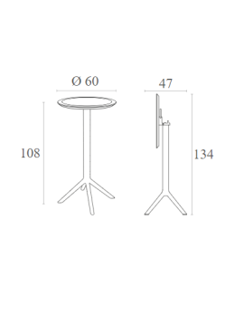 SKY Bar Table 60x108cm | Taupe