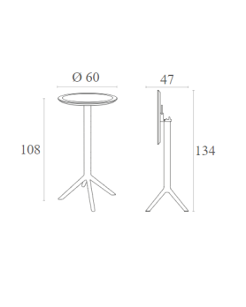 SKY Bar Table 60x108cm | Taupe