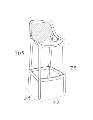 AIR 75 Bar Stool | Dark Grey