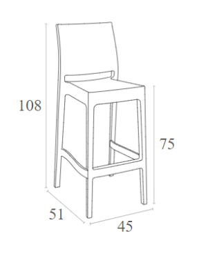 MAYA 75 Bar Stool | Black