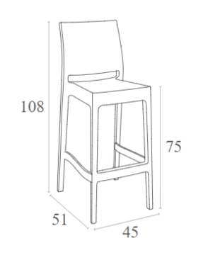 MAYA 75 Bar Stool | Taupe