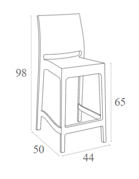 MAYA 65 Counter Stool | Black