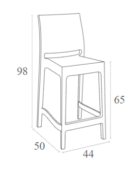 MAYA 65 Counter Stool | Taupe