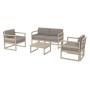 MYKONOS 2-Seater Sofa Set | Taupe with light brown cushions 