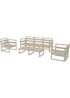MYKONOS 3-Seater  Sofa Set |Taupe with beige cushions