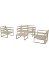 MYKONOS 2-Seater Sofa Set | Taupe with dark grey cushions