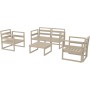 MYKONOS 2-Seater Sofa Set | Taupe with dark grey cushions