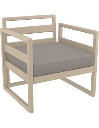MYKONOS 3-Seater Sofa Set | Taupe with light brown cushions
