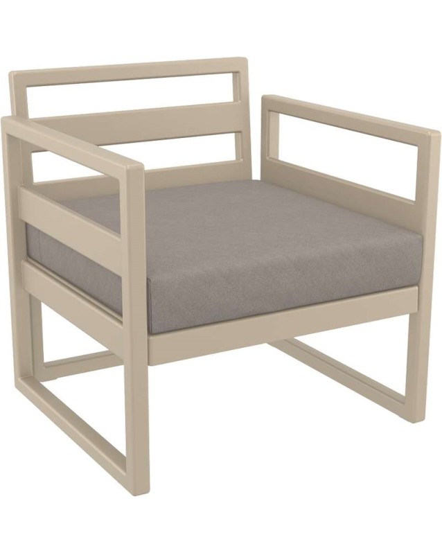 MYKONOS 3-Seater Sofa Set | Taupe with light brown cushions