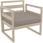 MYKONOS 3-Seater Sofa Set | Taupe with light brown cushions