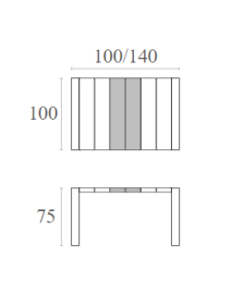 VEGAS S Table100/140x100cm | Dark Grey