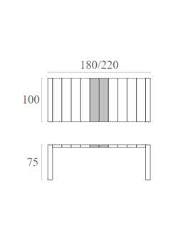 VEGAS M Table 180/220 x100cm | Taupe