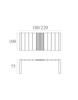 VEGAS M Table 180/220 x100cm | White