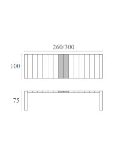 VEGAS XL Table 260/300 x100cm | White