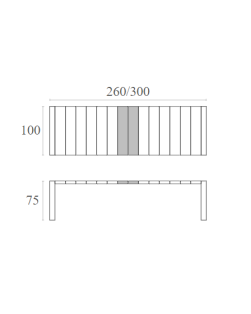VEGAS XL Table 260/300 x100cm | White