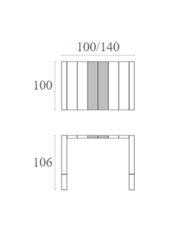 VEGAS Bar Table 100/140x100cm | Dark Grey