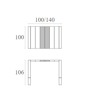 VEGAS Bar Table 100/140x100cm | Dark Grey