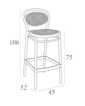 MARCEL Bar Stool 75 | Black