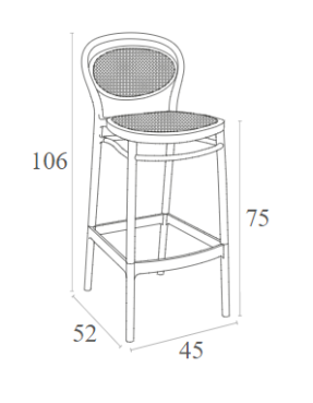 MARCEL Bar Stool 75 | Black